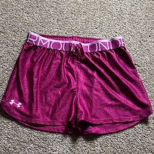 Under Armour Girls Maroon/Pink Athletic Shorts